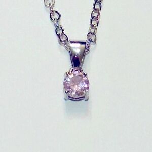 Effy Pink Crystal Pendant Silver Tone Necklace